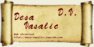 Desa Vašalić vizit kartica